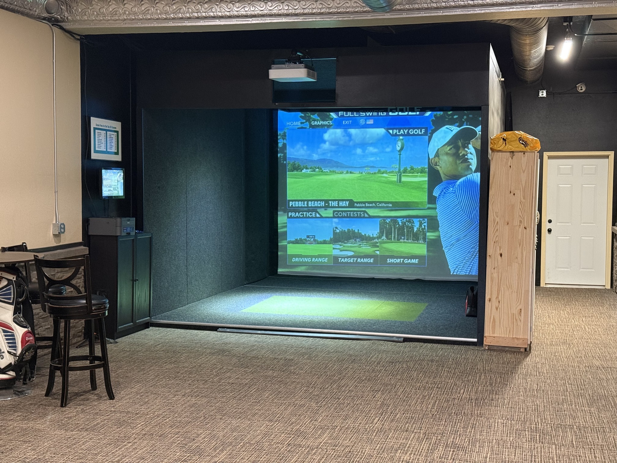The Green Room Full Swing Golf Simulator in Downtown Norfolk
